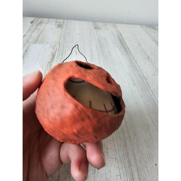 Vintage repro? Jack-o'-lantern pumpkin ornament mini Halloween decor - Picture 7 of 8